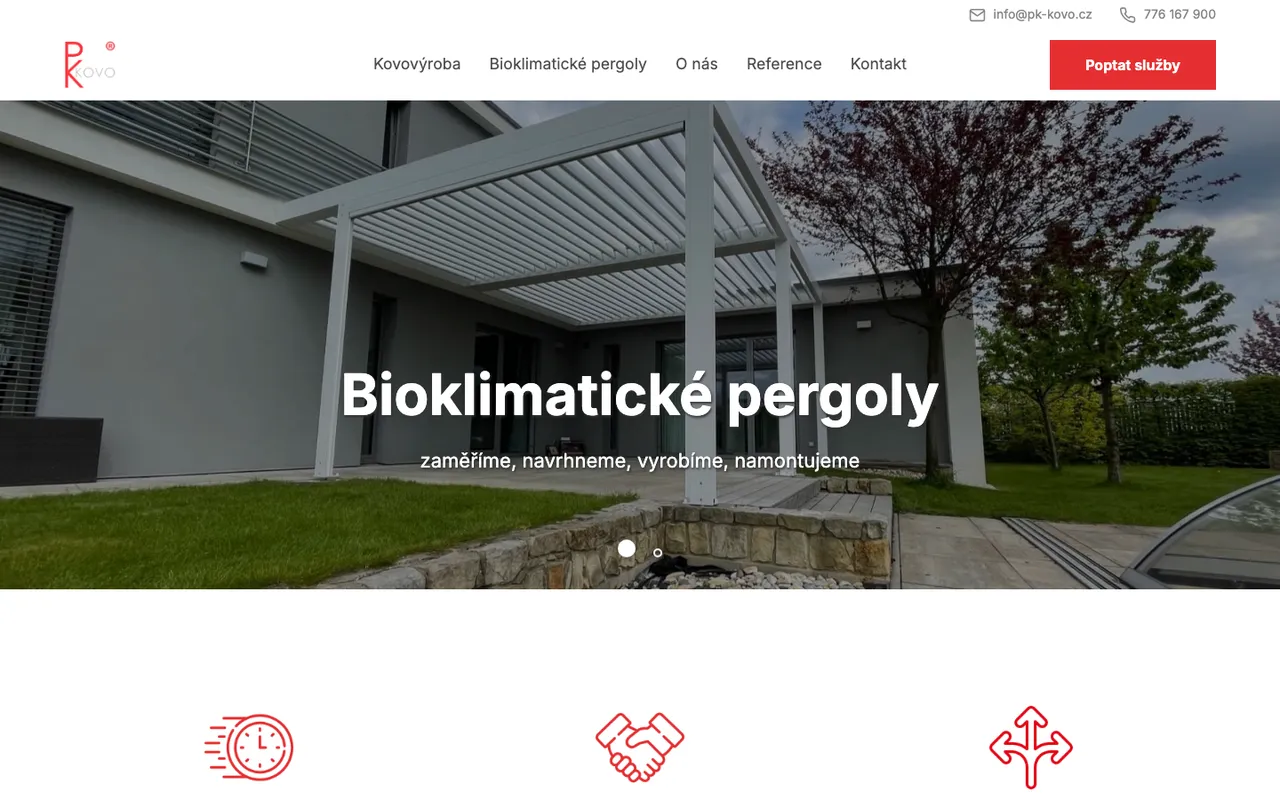 The home page of PK Kovo — Site for a metalworking shop